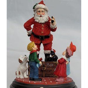 CHEERFUL Santa Sculpture 9.5" Tall Christmas Decor Old St. Nick Naughty Or Nice